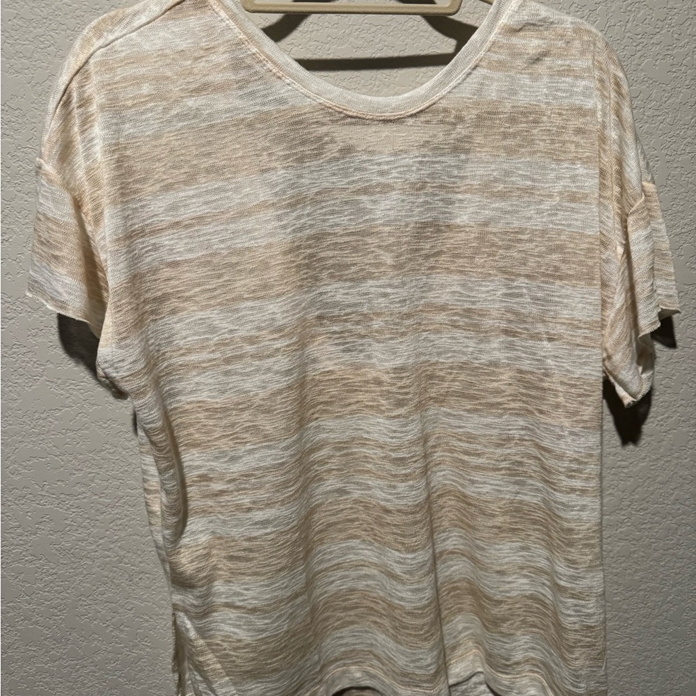 Women's Cream and White Beachy Casual  Top